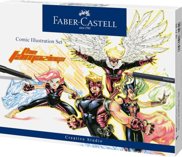 Faber-Castell Creative Studio - Juego de ilustración de cómic, multicolor, 15 piezas
